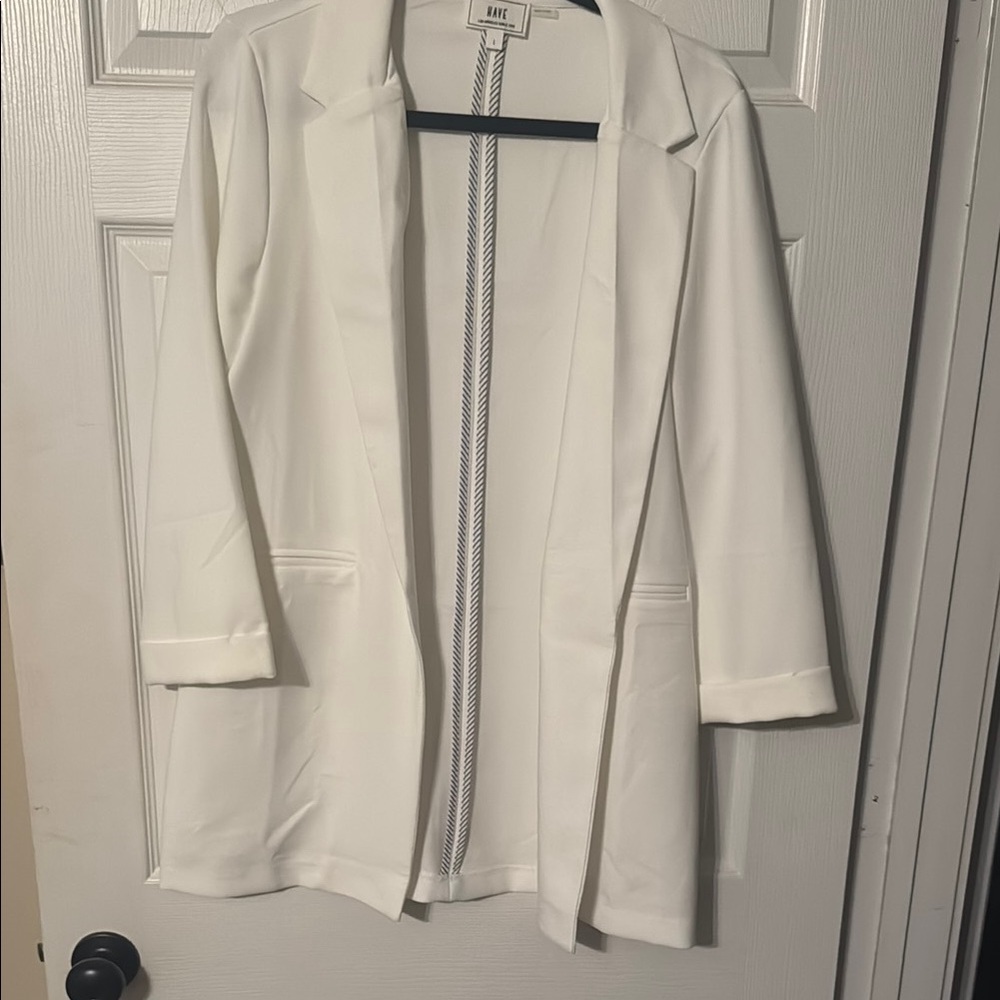 Have White Relaxed Blazer with Notched Lapels